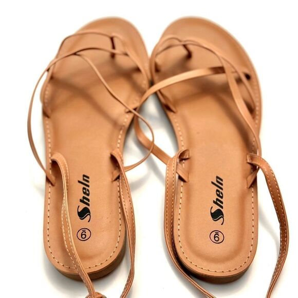 🍍3/$15🍍 SHEIN Lace Up Thong Sandals - Picture 3 of 5